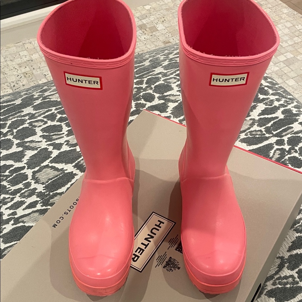 Hunter Vibrant Pink Waterproof Boots PLAY TALL RAIN BOOTS